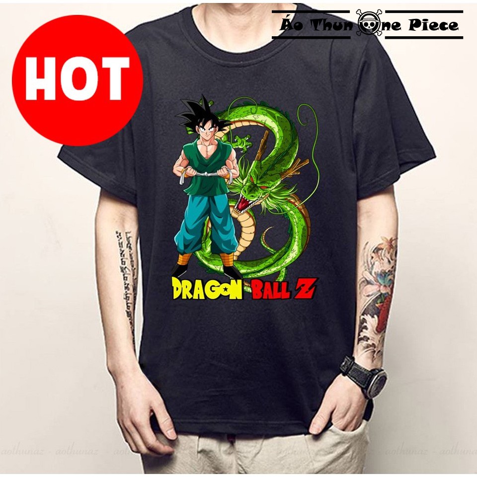 ⚡️Áo One Piece⚡️Áo Thun In Hình Roronoa Zoro & Dragon ball Màu Đen "Cực Cool, Cực Ngầu" | WebRaoVat - webraovat.net.vn