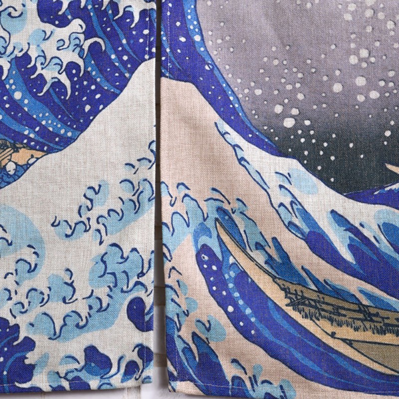 Rèm ngắn che cửa phong cách Nhật Bản dễ thương dùng để trang trí nội thất