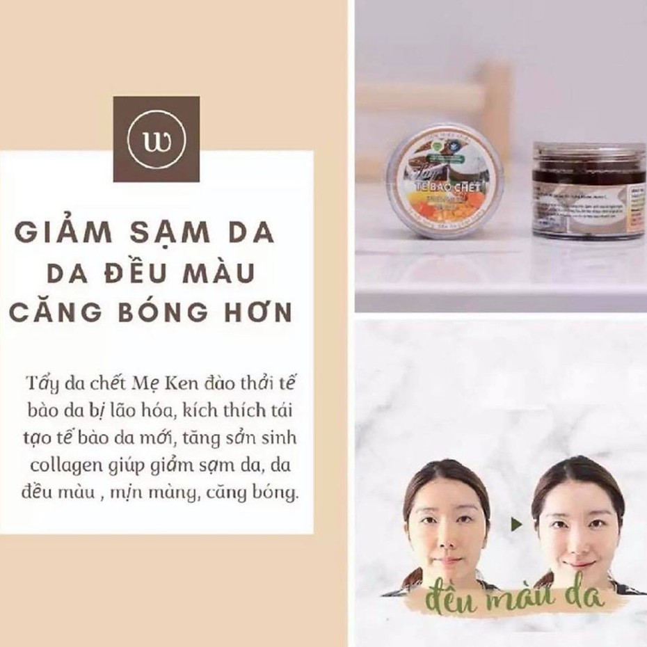 TẨY TẾ BÀO CHẾT MẶT THIÊN NHIÊN MẸ KEN hủ 50ML- tẩy tế bào chết mặt, sạch mụn cám, sạch da chết