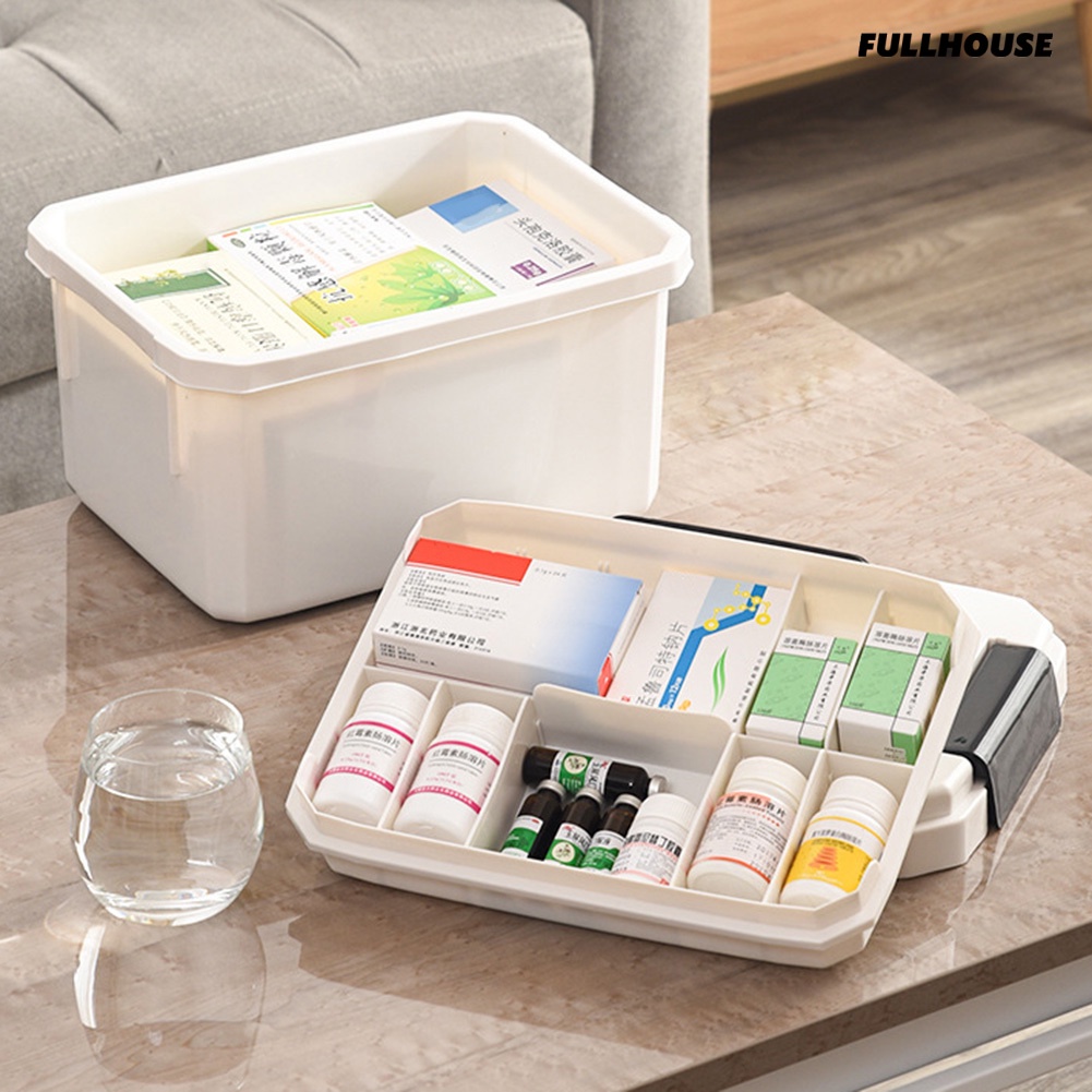 HOUSE ❤❤ Portable Plastic Home Medicine Case Health Care Drug First Aid Kit Box