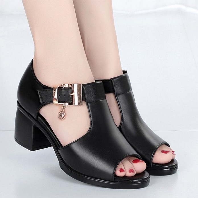 Giày sandal nữ cao gót - da mềm , đế êm Phong Cách Hàn Quốc S115