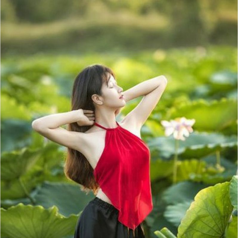 Váy yếm đào vải lụa cao cấp nhiều màu sắc