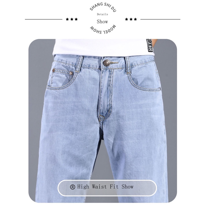 Quần Jean Ống Rộng Dáng Suông Bằng cotton Thời Trang Xuân Thu Cao Cấp Cho Nam
