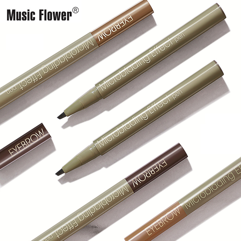 (Hàng Mới Về) Bút Kẻ Lông Mày Music Flower 3 Màu Tự Nhiên Lâu Trôi Nhanh Khô Không Nhòe Chống Thấm Nước