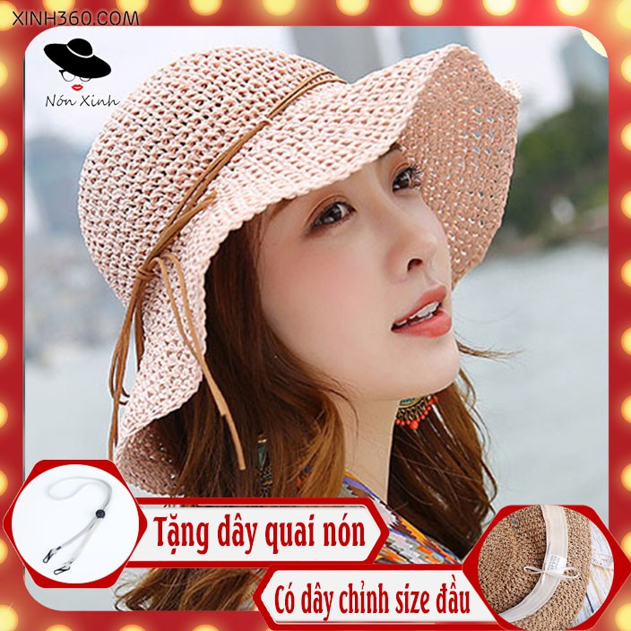nón nữ đi biển mũ mềm xếp gọn mũ - nc55