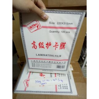 1 tập màng ép plastic a4 định lượng 35 mic