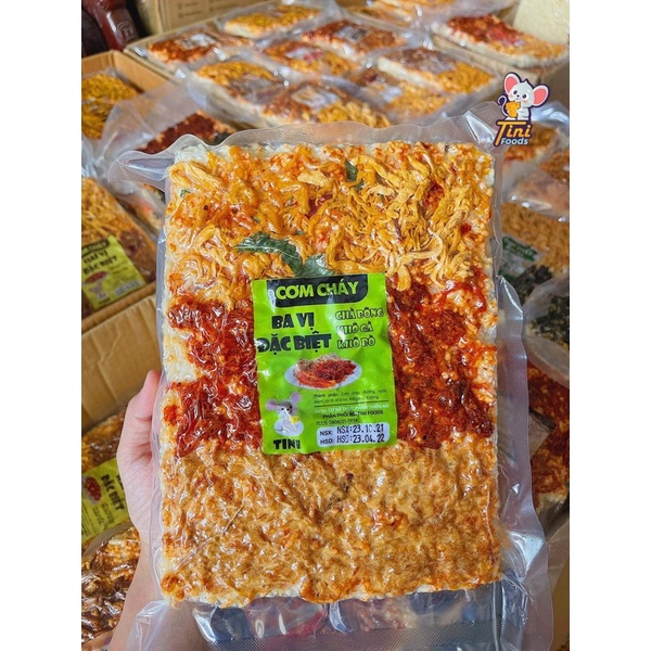 CƠM CHÁY MIX 3 VỊ ĐẶC BIỆT SIÊU CHÀ BÔNG, KHÔ BÒ, KHÔ GÀ THƯỢNG HẠNG- GÓI HÚT CHÂN KHÔNG 250G