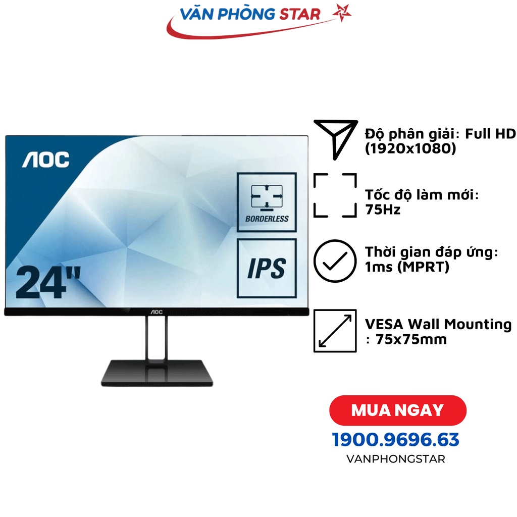 Màn hình AOC 24V2Q/74 chính hãng