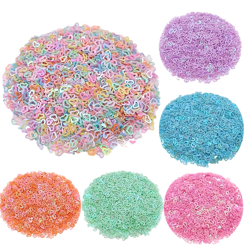 Set 2000 Hạt Kim Sa Hình Trái Tim Rỗng Đính Trang Trí Móng Tay/Điện Thoại/Trang Trí Móng Tay DIY