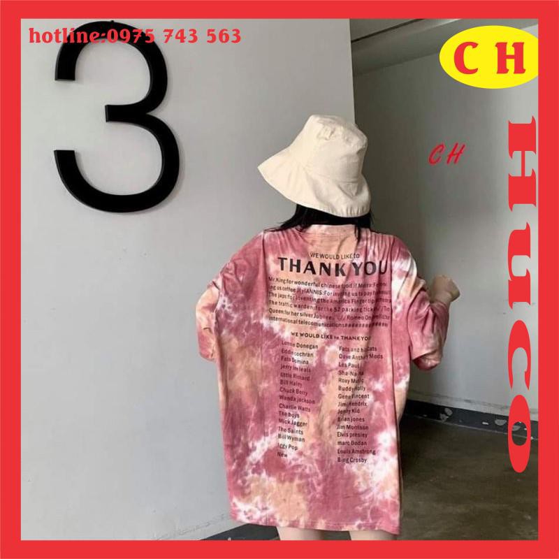 áo phông, thun loang thank you tay lỡ chất cotton mềm mịn🦋thời trang nam nữ, cặp, nhóm🦋form thụng unisex freesize giá rẻ