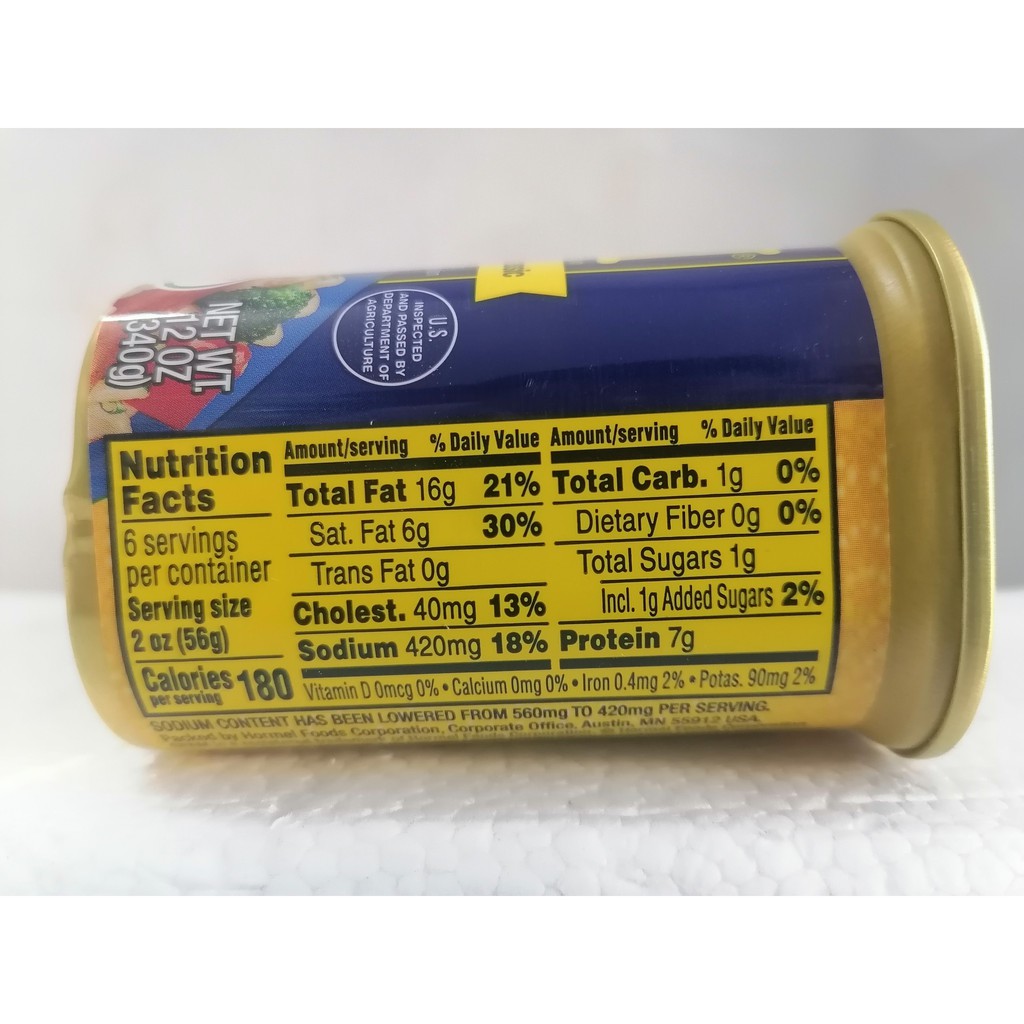 [340g – LESS SODIUM] Thịt hộp vị truyền thống [USA] HORMEL SPAM Less Sodium Classic Spamluncheon Meat (ttdt-hk)