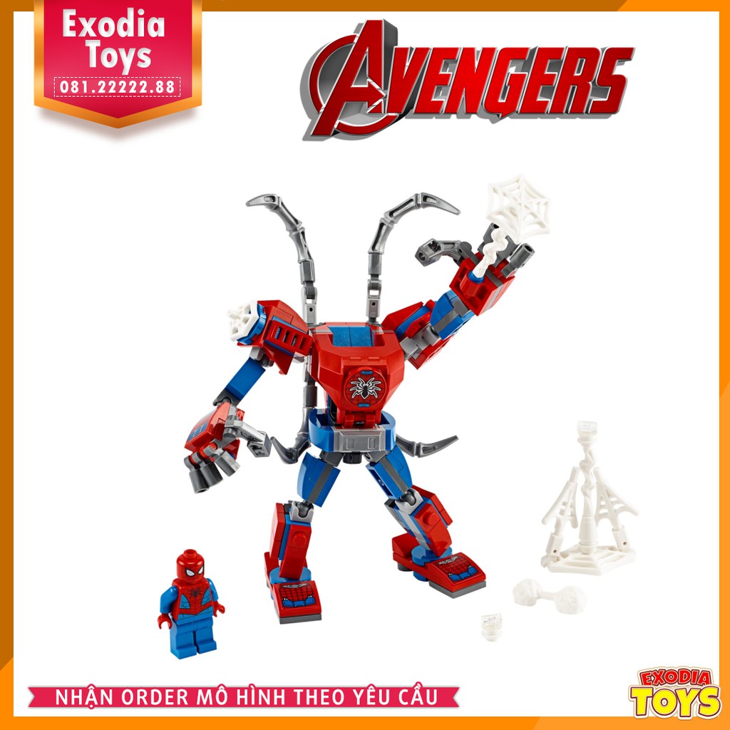 Xếp hình Marvel Avenger Chiến Giáp Người Nhện : Spider-Man Mech - BELA 11496 Lego Ideas 76146