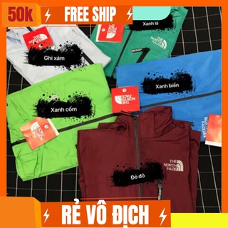 [90K] Áo Gió 2 Lớp Khoá Chống Nước TNF (màu trơn)