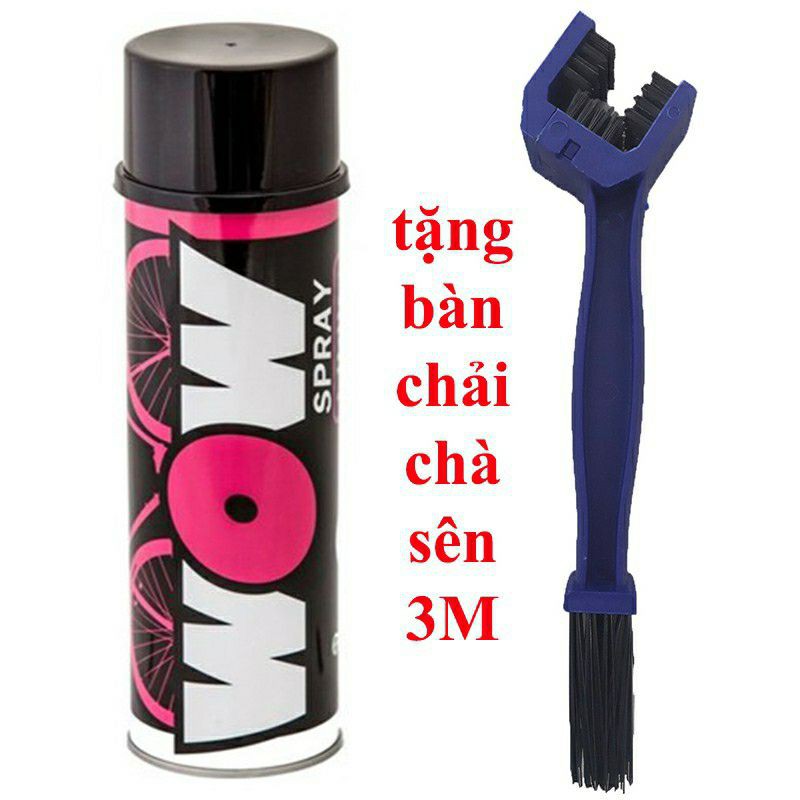 Xịt rửa sên không chạm Wow chai lớn 600ml - tặng bàn chải 3M