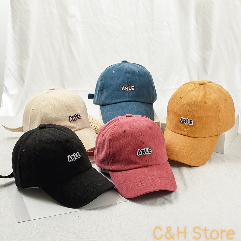 Mũ lưỡi trai thêu chữ ABLE, nón kết nam nữ form unisex phong cách ulzzzang Hàn Quốc cá tính năng động vải cotton N9ABLE