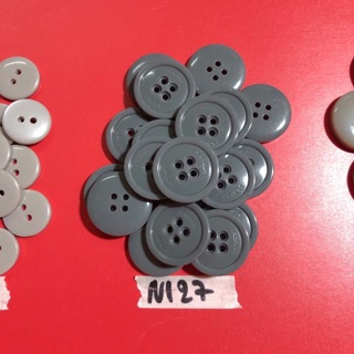 Combo nút áo xam N125-N128 (phụ kiện may vá, trang trí quần áo,Handmade,DIY)