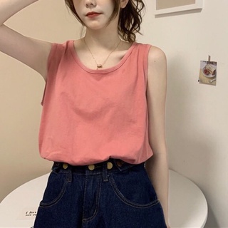 (SẴN ĐEN, CÓ ẢNH THẬT) Áo ba lỗ nữ thun basic form thoải mái đơn giản.