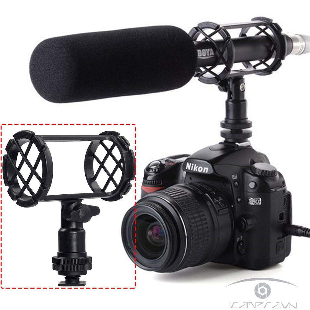 GIÁ ĐỠ MIC BOYA BY-C04 SHOCK MOUNT đế hỗ trợ chống rung mic thu âm