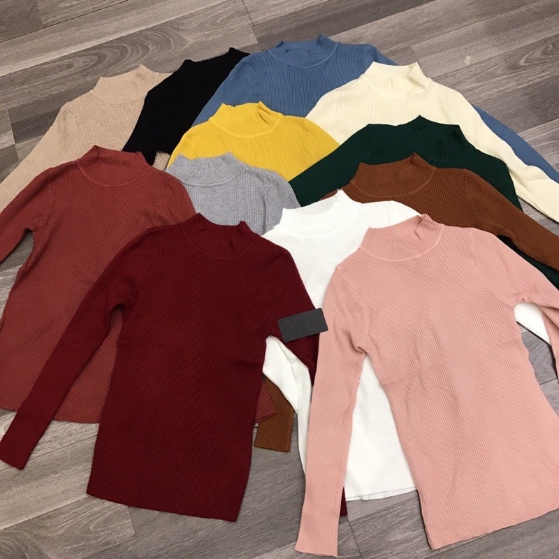 Áo len tăm cổ 3CM TAY DÀI DÁNG ÔM NHIỀU MÀU MỚI 2021 | BigBuy360 - bigbuy360.vn