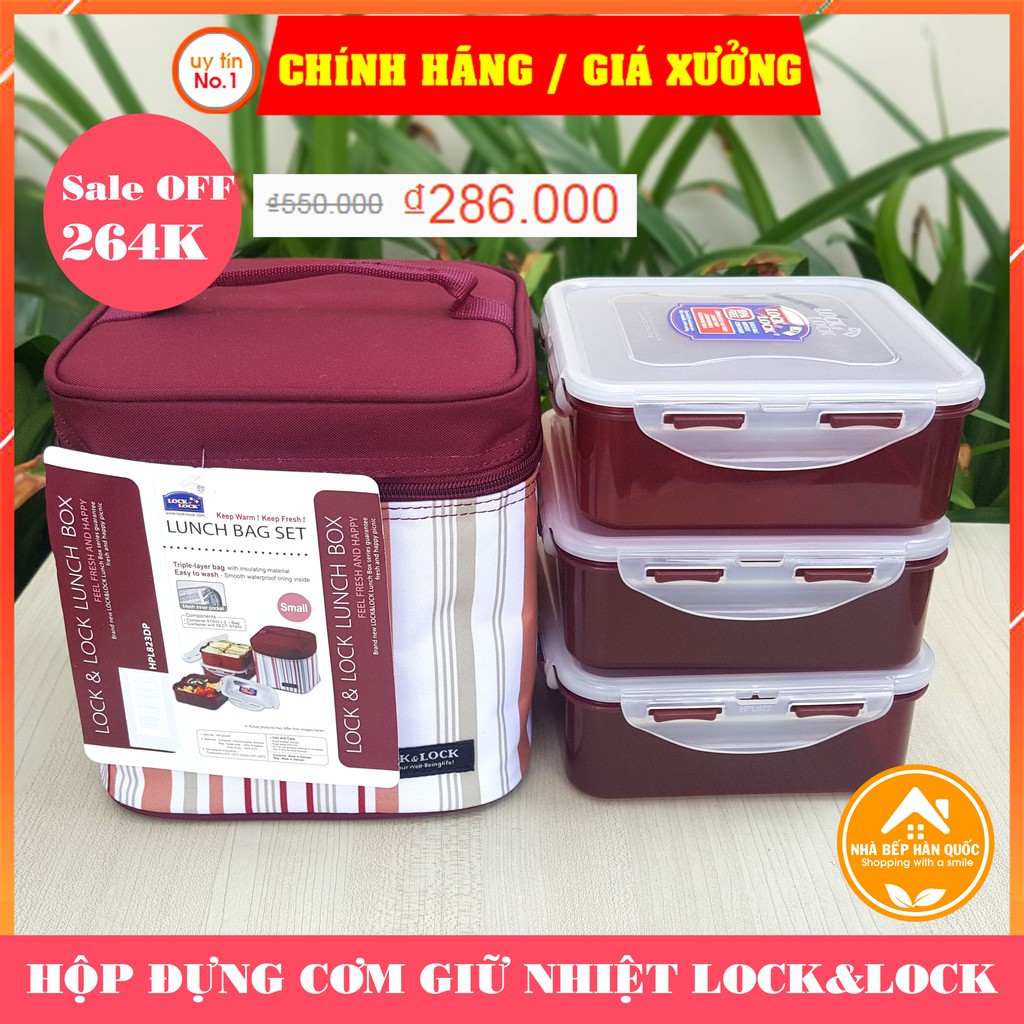 Hộp đựng cơm, hộp cơm giữ nhiệt Lock and Lock HPL823DP màu mận chín