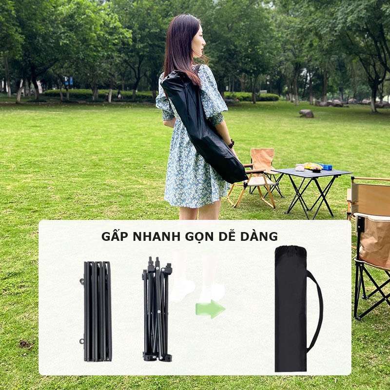 Bàn dã ngoại xếp gọn picnic du lịch gấp gọn bằng hợp kim nhôm nhẹ, gấp gọn, chắc chắn, độ bền cao.