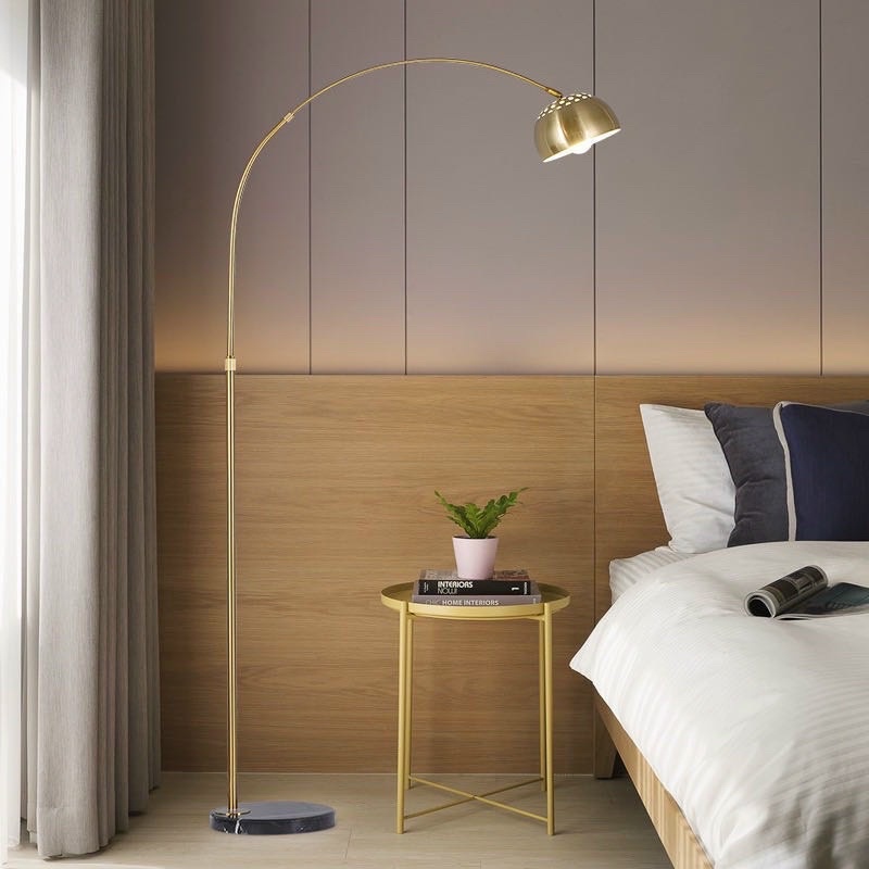 Đèn cây đứng trang trí phòng khách BOW đèn sàn sofa cong cần câu Tặng kèm bóng LED 9W SKY LIGHTNG