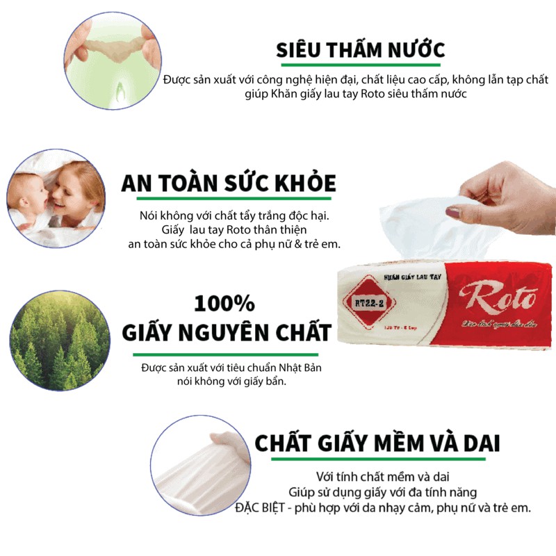 Khăn giấy rút/Khăn giấy lau tay 200 tờ/gói-2 lớp giấy