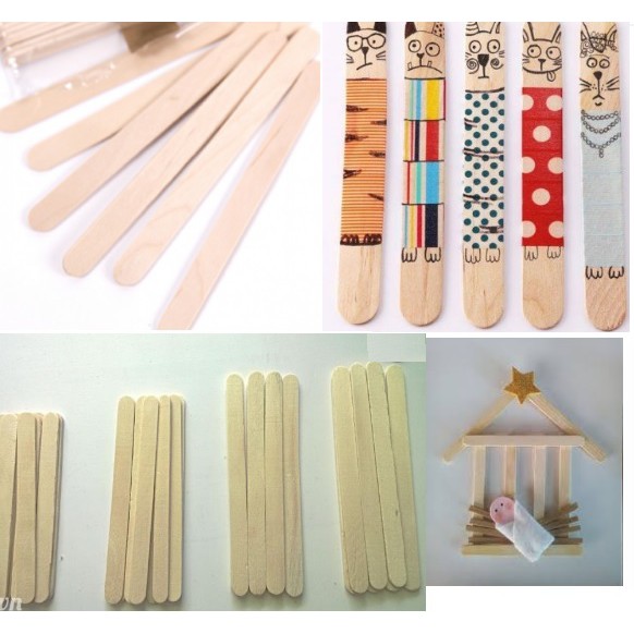 10-50 Que kem gỗ , que đè lưỡi - Vật liệu handmade (DIY)-đã lựa que tốt