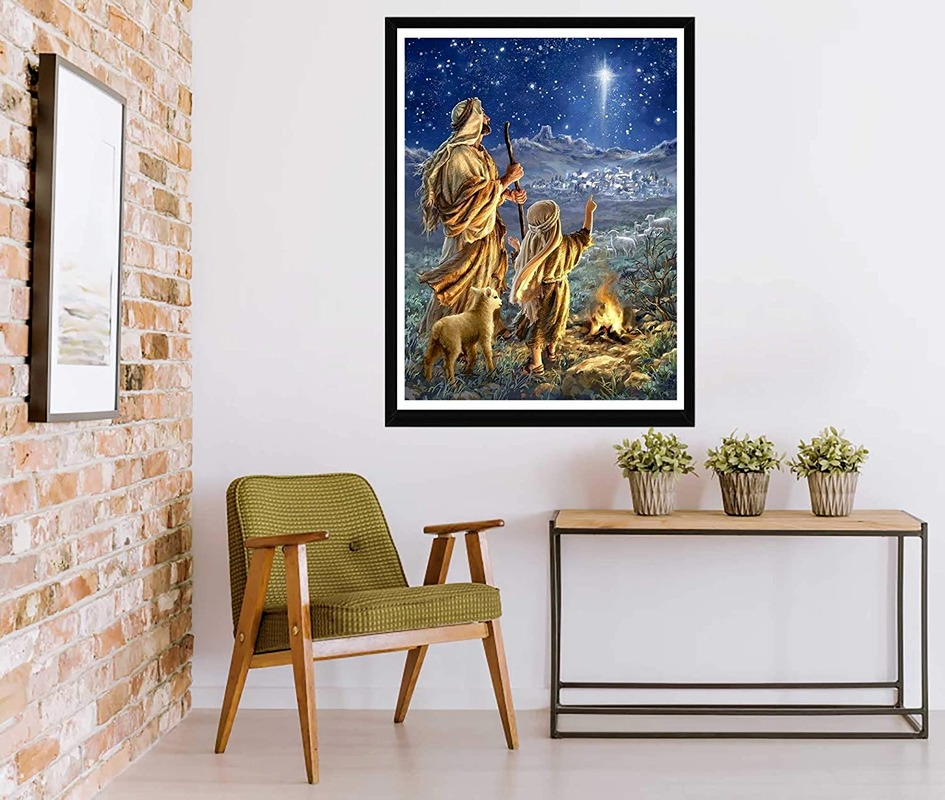 Bộ Dụng Cụ Làm Tranh Đính Đá DIY 30x40cm Hình Chúa Jesus Độc Đáo
