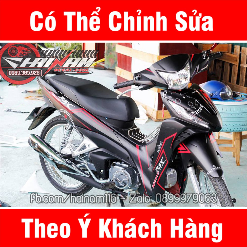 Tem Trùm Wave RSX Đen CHỉ Đỏ Đồng Hồ