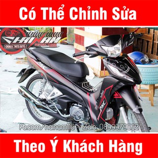 Tem Trùm Wave RSX Đen CHỉ Đỏ Đồng Hồ
