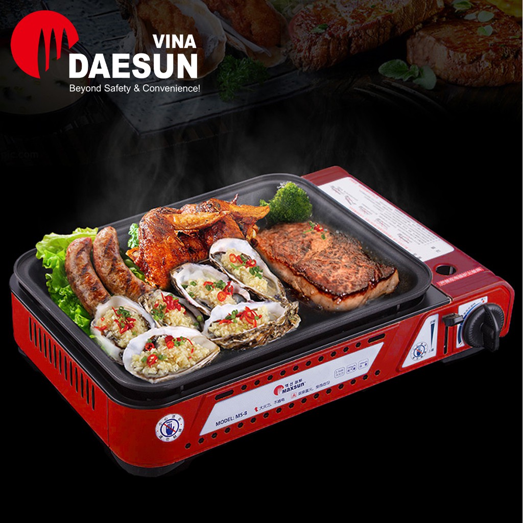 Bếp Ga Mini Đa Năng, Kèm Chảo Chống Dính Sâu 40mm MS-8 - Công Suất 2100W | Bảo Hành 12 Tháng | Hàng Chính Hãng