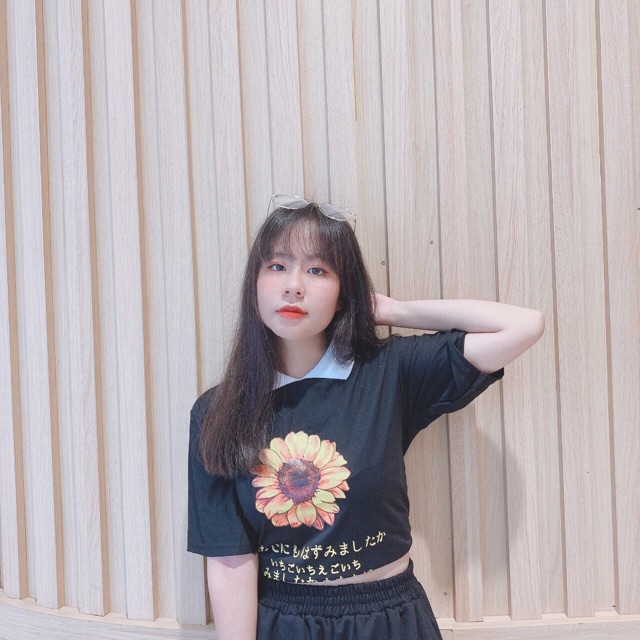 FREESHIP 50K - Áo Croptop Ullzang Hoa Cúc