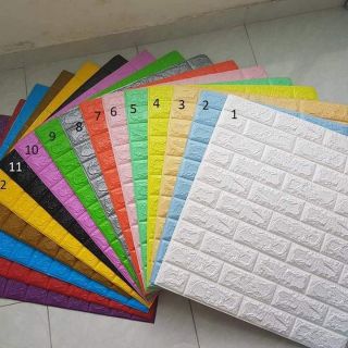 Thảm xốp giả gạch 3d màu trắng