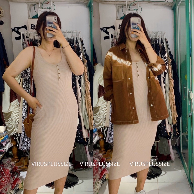 Đầm bigsize f21+ f21plus thun len midi