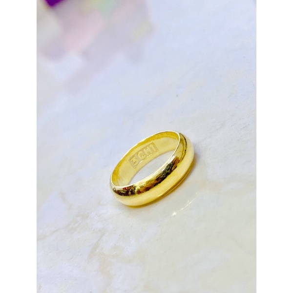 Nhẫn trơn 5chỉ-3chỉ-2chỉ-1chỉ-5phan chất liệu bạc mạ vàng 24k