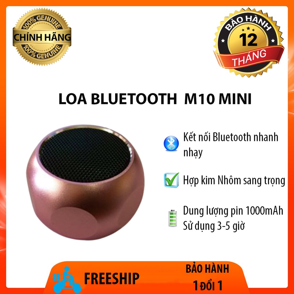 Loa Bluetooth M10 Mini Phù Hợp Mọi Thiết Bị Thiết Kế Hợp Kim Độc Đáo