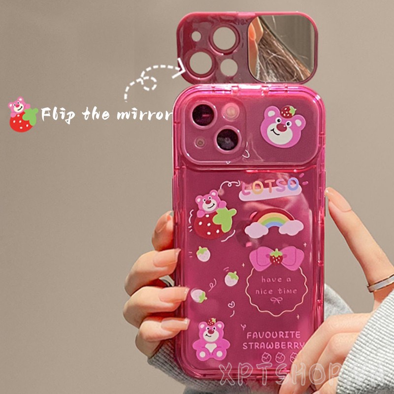 Ốp Điện Thoại Nắp Lật Mặt Gương In Hình Người Ngoài Hành Tinh Cho iPhone 14ProMax 14 Plus 13 12 11ProMax