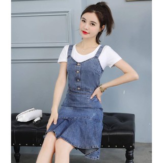 Set đầm yếm Jean đuôi cá BD215