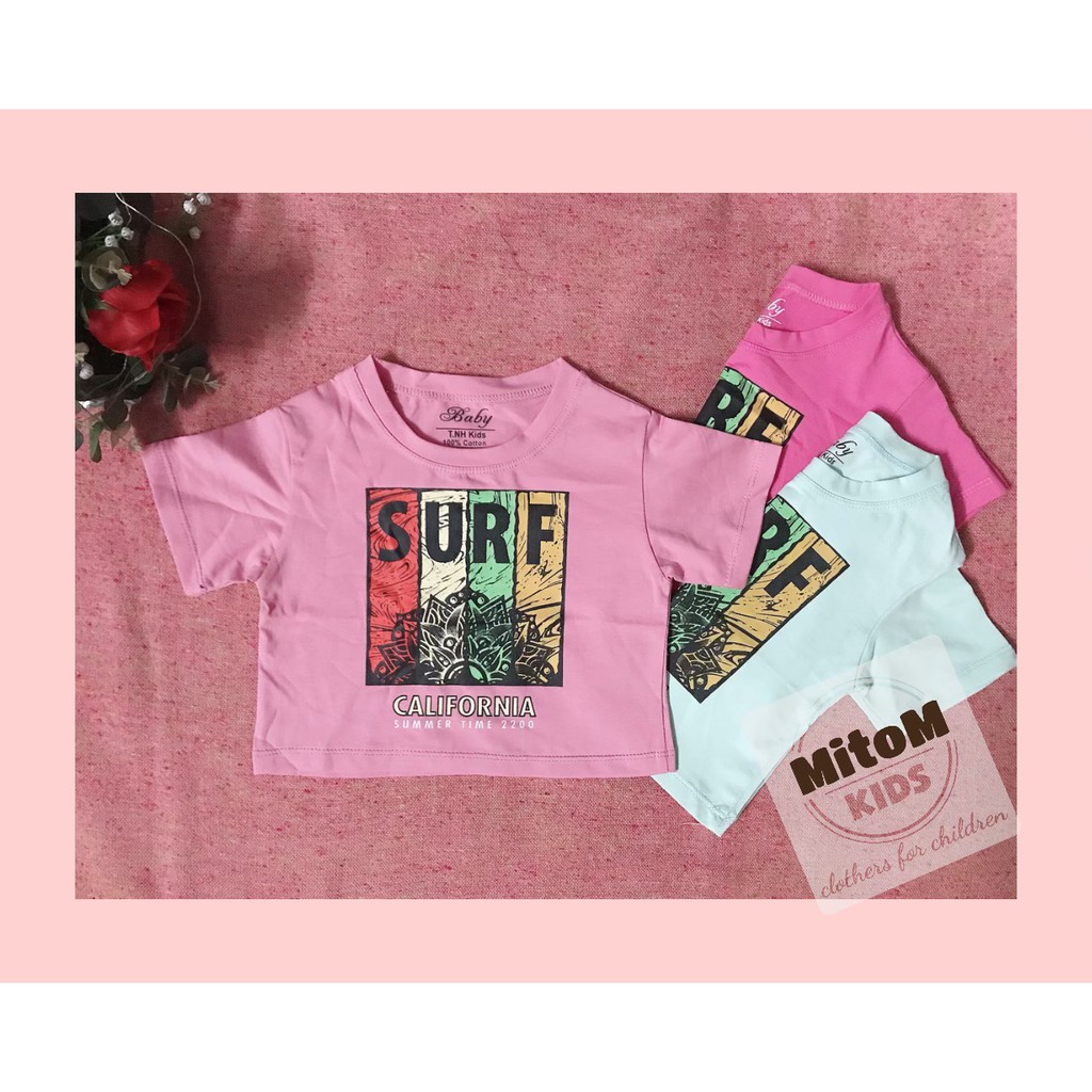 Áo cotton bé gái ♥️ FREESHIP ♥️ Chất thun cotton mềm mịn, croprop siêu đáng yêu