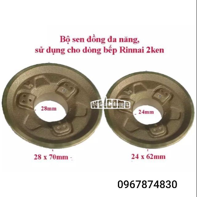 Bộ 2 mâm sen chia lửa bếp ga Rinai R-2KEN/ RV-2KESV chính hãng