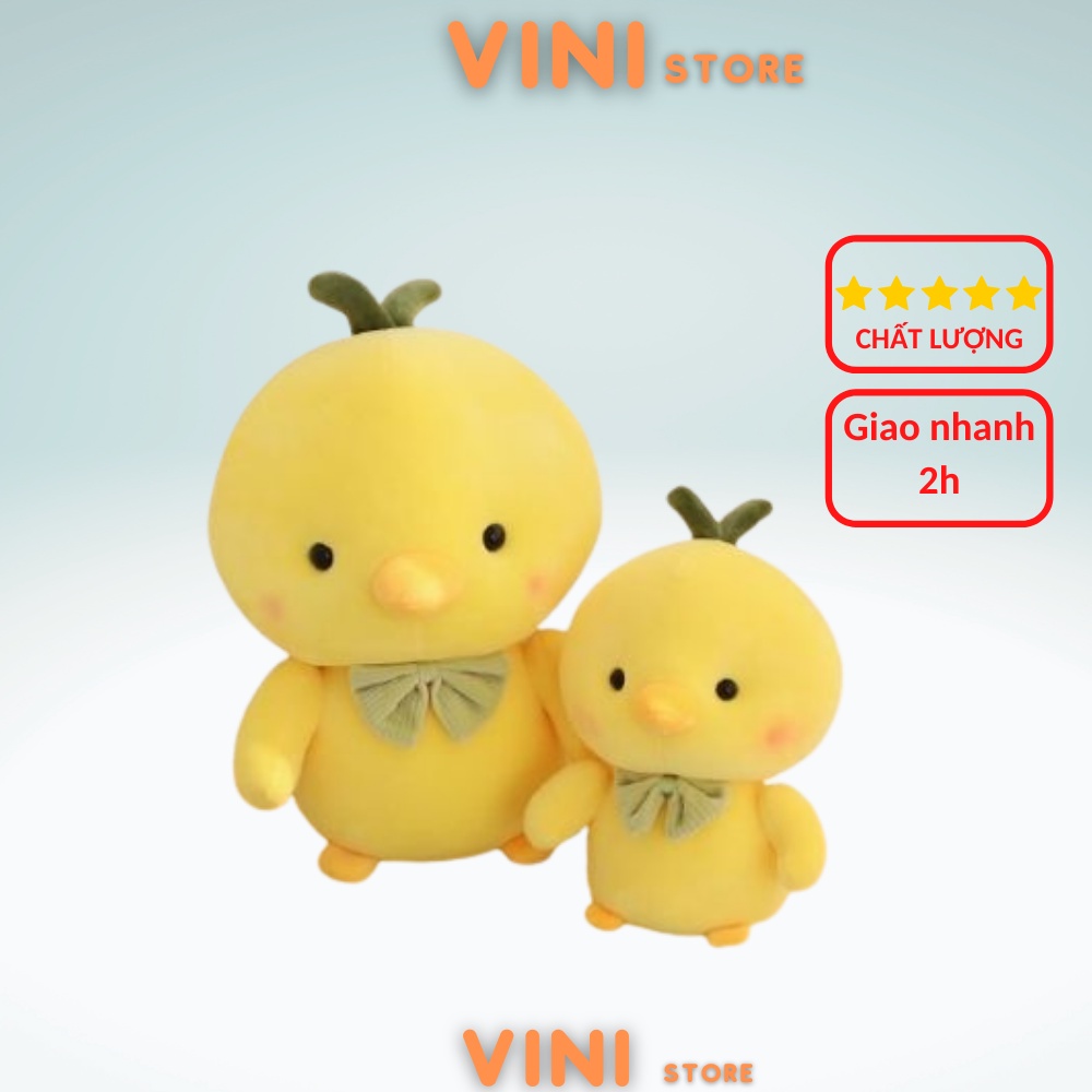 Gấu bông gà vàng cao cấp - Gà vàng thắt nơ nhồi bông kích cỡ 25cm