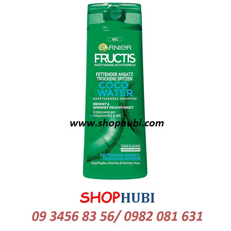 Dầu gội cho tóc khô tinh dầu dừa Garnier Fructis