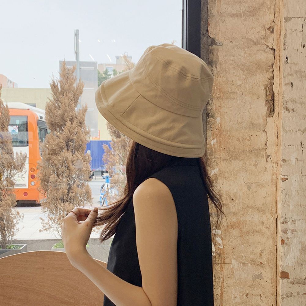 Mũ Vành Tròn Màu Trơn Phong Cách Hip Hop Thời Trang Mùa Hè