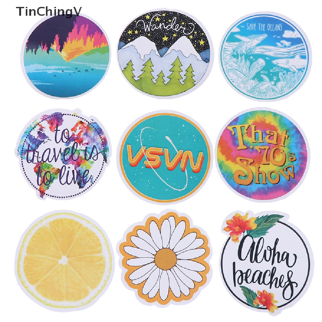 Bộ 53 Miếng Dán Màu Vàng Nhạt Dùng Trang Trí Sổ Tay DIY