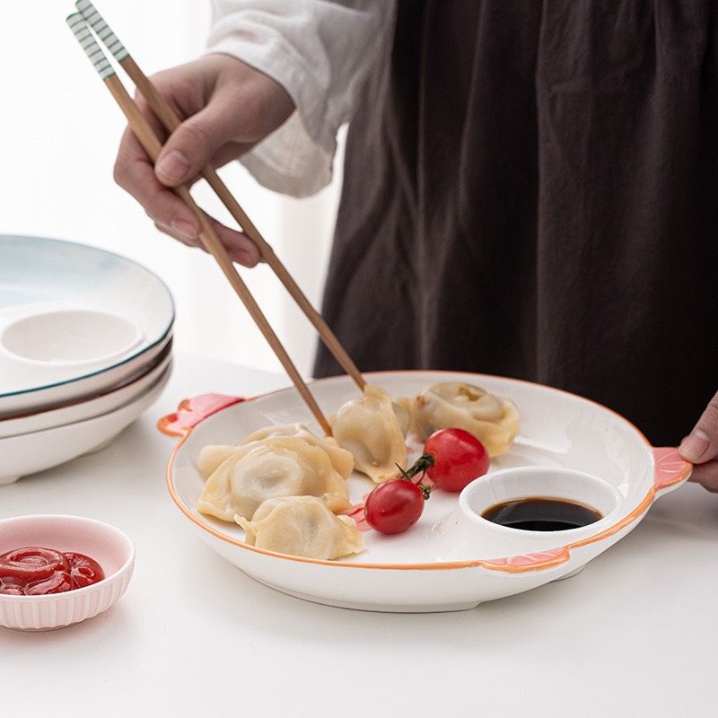 Đĩa ngăn chấm hình thú 21cm