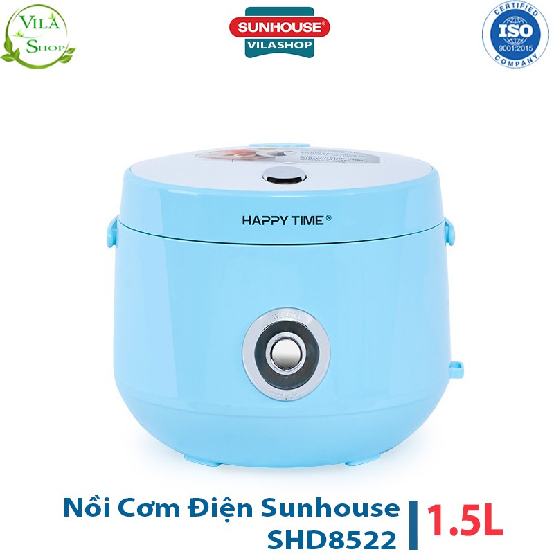 Nồi Cơm Điện, Nồi Cơm Đa Năng Sunhouse Happy Time HTD 8522G 1.2L - Vỏ Nhựa Cao Cấp, Có Quai Xách Tiện Lợi