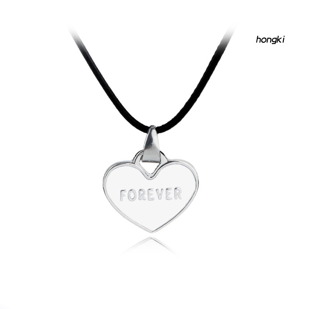 FOREVER (Hàng Mới Về) Set 2 vòng cổ Mặt Trái Tim Khắc Chữ Cho Cặp Đôi