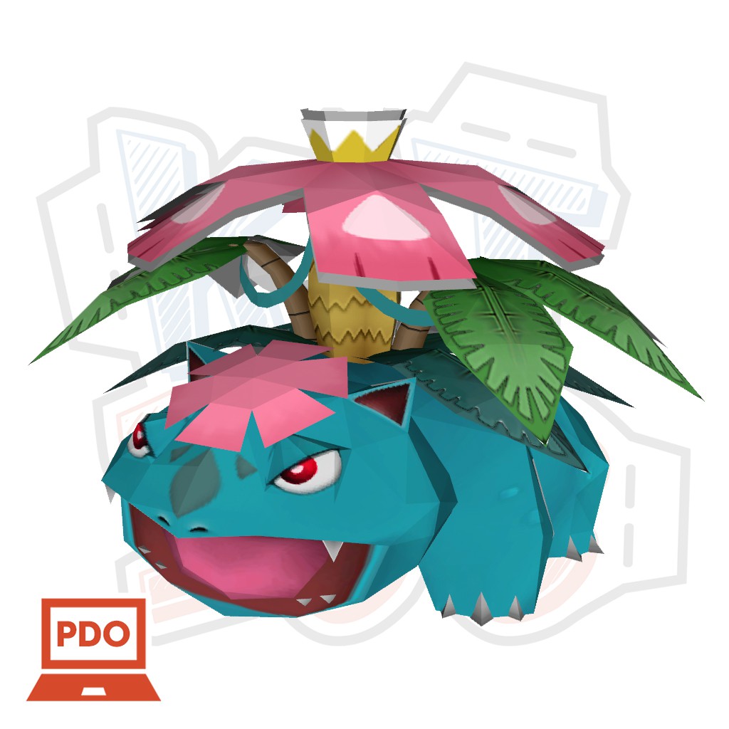 Mô hình giấy Anime Game Pokemon Mega Venusaur