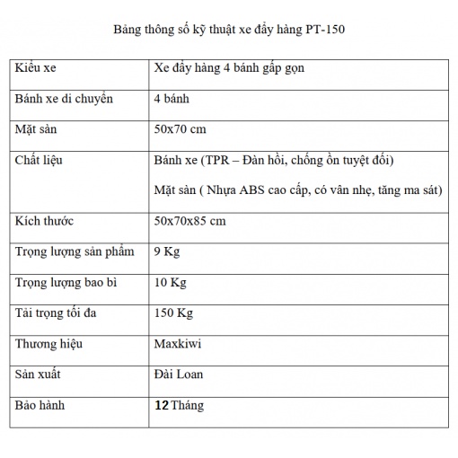 [FreeShip- Bánh ÊM Tốt Nhất] Xe Kéo Hàng, Xe Đẩy Hàng 4 Bánh Maxkiwi PT0089 new- Bánh Xe Chống Ồn, Tay Đẩy Gấp Gọn